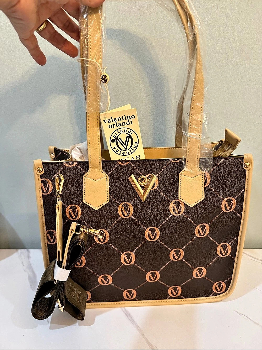 Valentino Orlandi Monogram Totes Brown Tan Size One Size